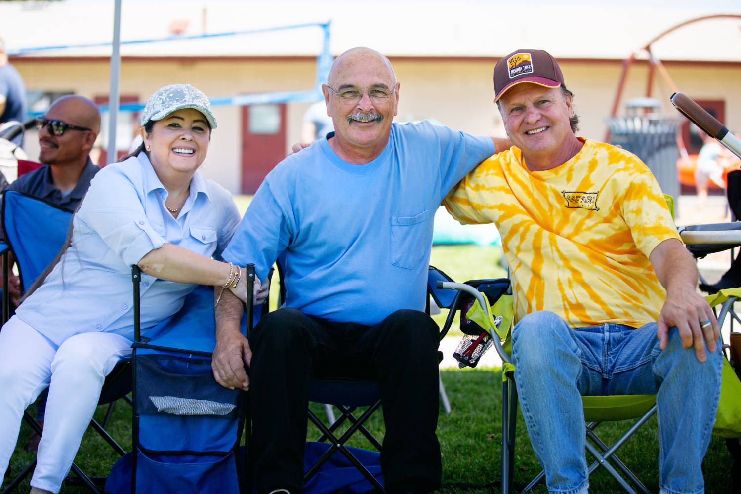 Friends enjoying an outdoor gathering at Vida Church community event